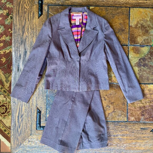 Vintage Bandolino Brown Retro Tailored Suit, Womens Size 12 - Picture 1 of 10